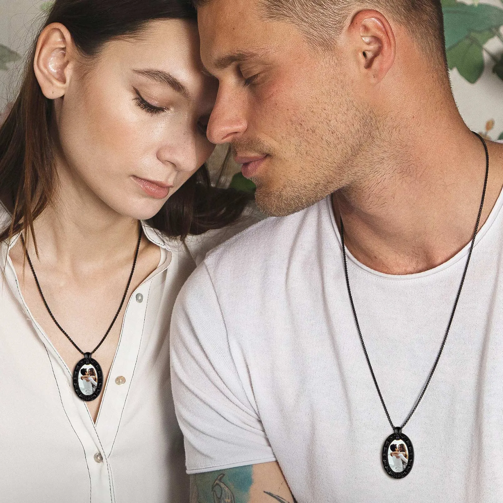 Personalized Photo Pendant Necklace with Skull for Men Women sold by FaithHeart product image thumbnail 3