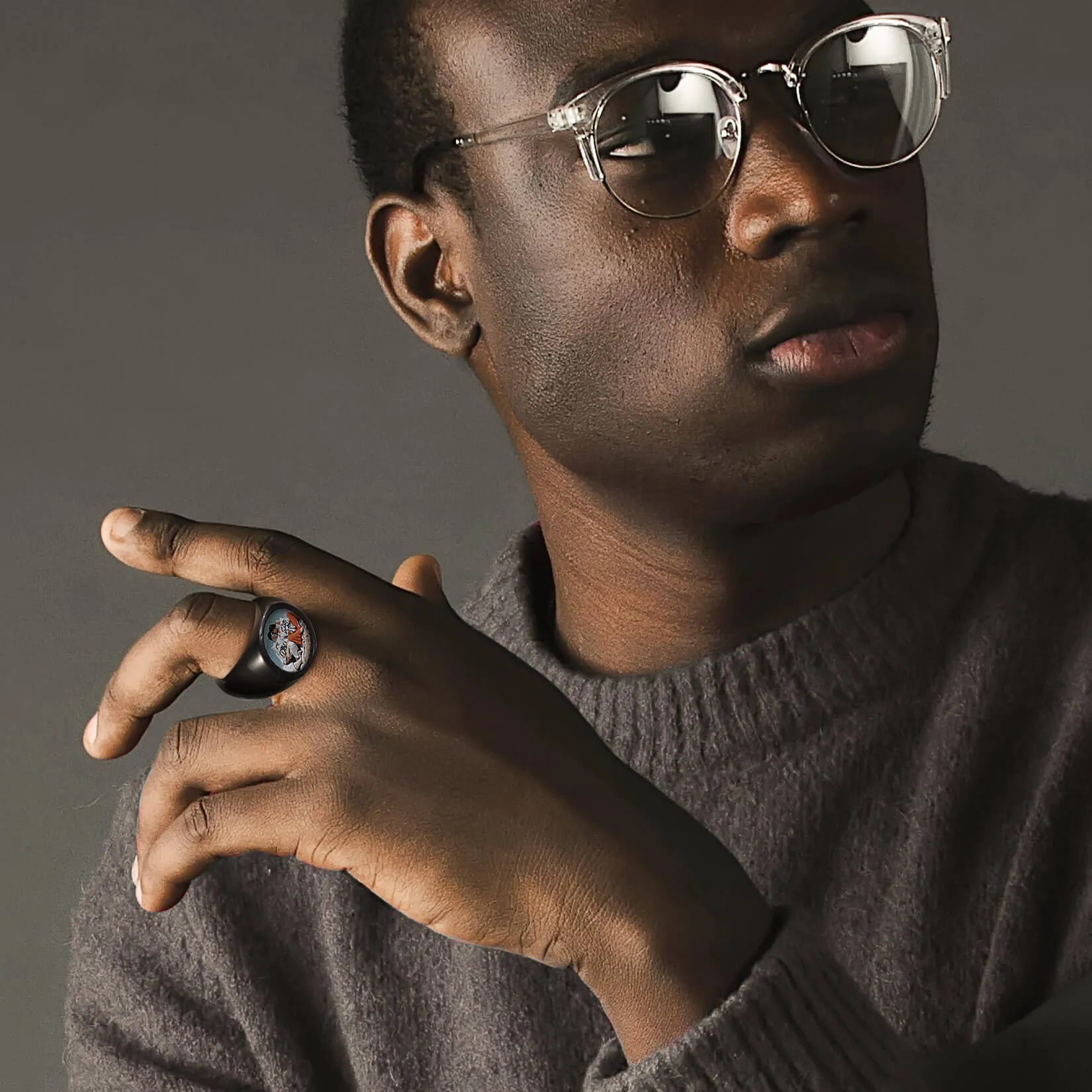 Personalized Photo Ring Memorial Gift For Men Women sold by FaithHeart product image thumbnail 2