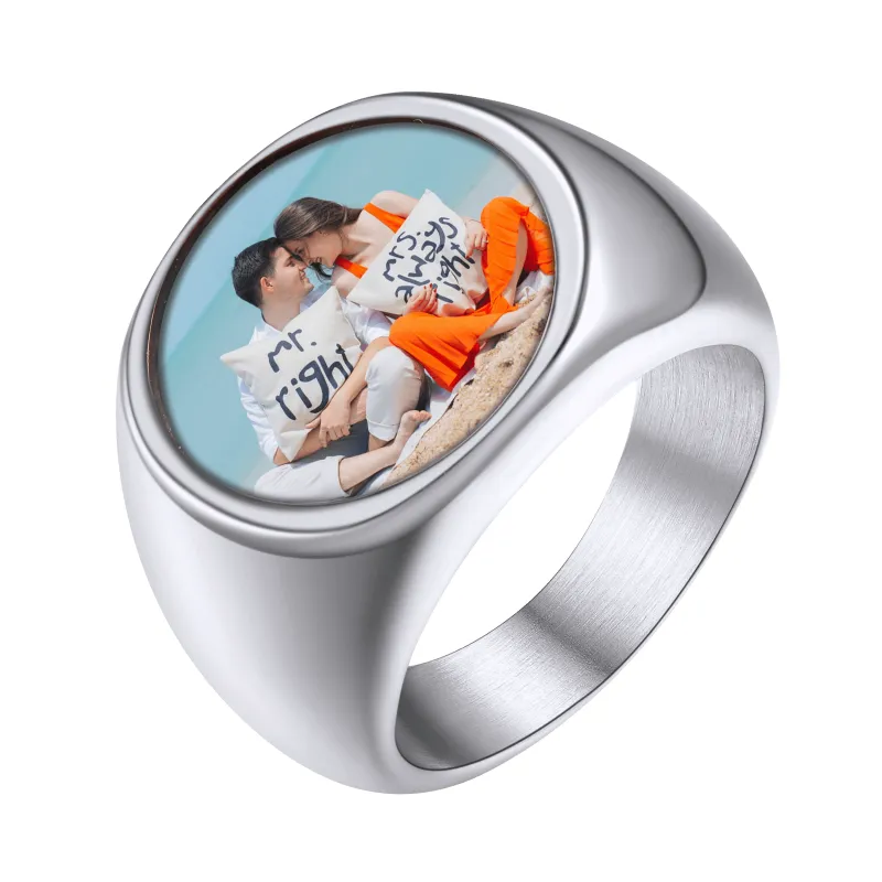 Personalized Photo Ring Memorial Gift For Men Women sold by FaithHeart