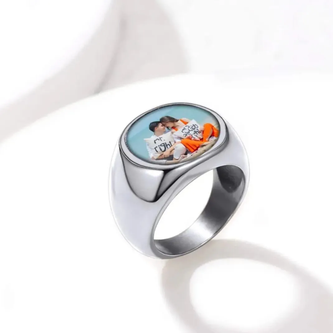 Personalized Photo Ring Memorial Gift For Men Women sold by FaithHeart product image thumbnail 5