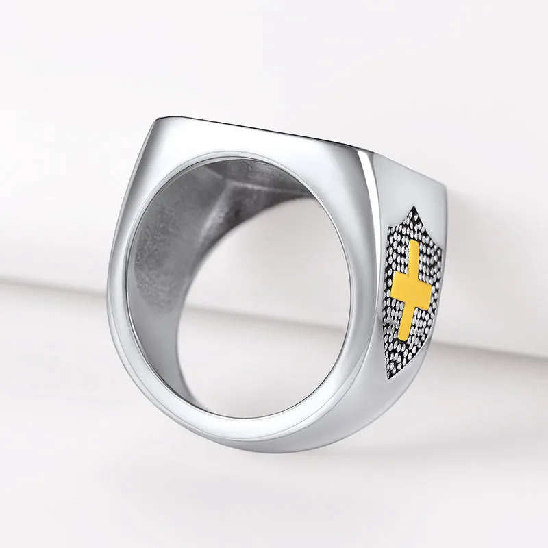 FaithHeart Jerusalem Cross Signet Ring For Men sold by FaithHeart product image thumbnail 5