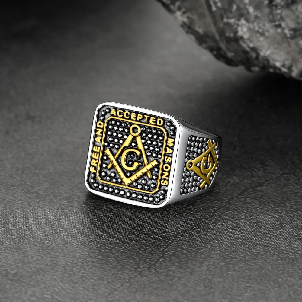 Flash Sale Masonic Freemason Stainless Steel Ring For Men sold by FaithHeart product image thumbnail 4