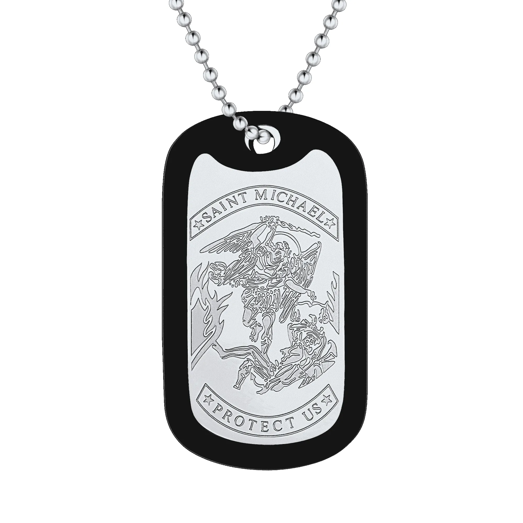 Engraved Military Saint Michael Necklace Dog Tag for Men sold by FaithHeart