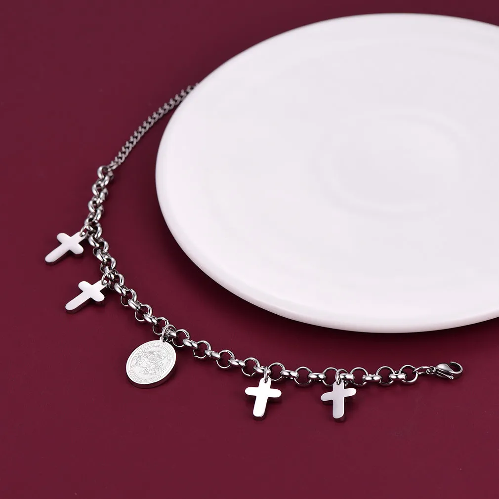 Patron St. Michael Charm Bracelet With Cross for Men sold by FaithHeart product image thumbnail 3