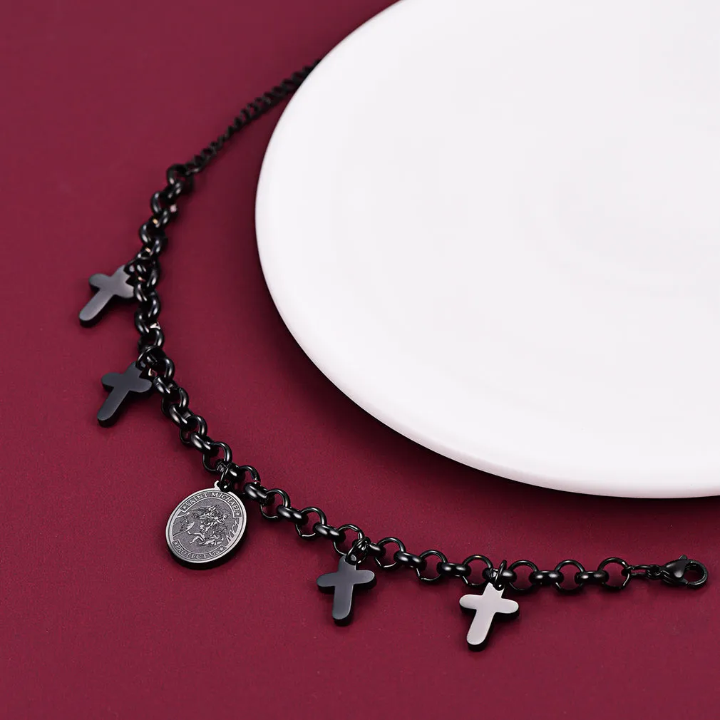 Patron St. Michael Charm Bracelet With Cross for Men sold by FaithHeart product image thumbnail 4