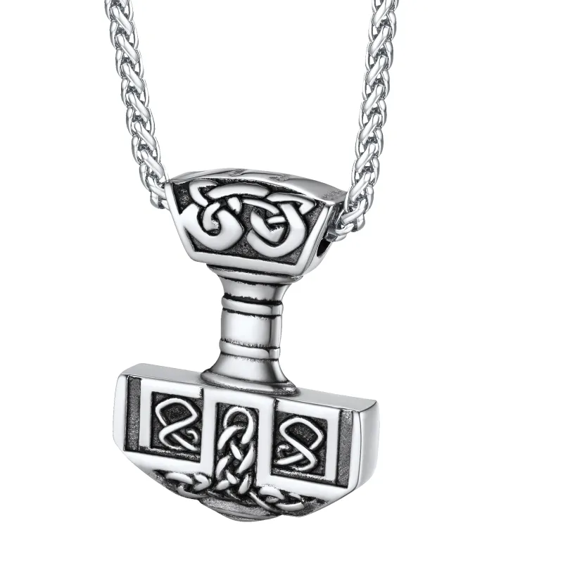 FaithHeart Norse Viking Thor's Hammer Necklace Mjolnir Pendant for Men sold by FaithHeart