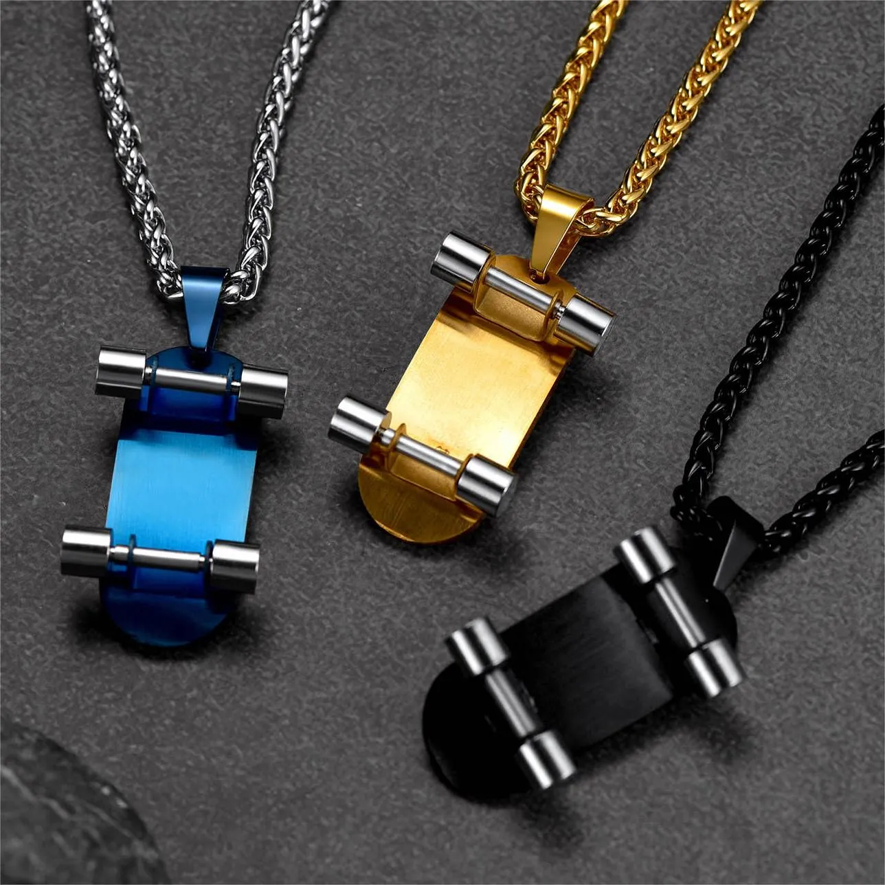 Christian Lord's Prayer Skateboard Necklace Pendant for Men sold by FaithHeart product image thumbnail 3