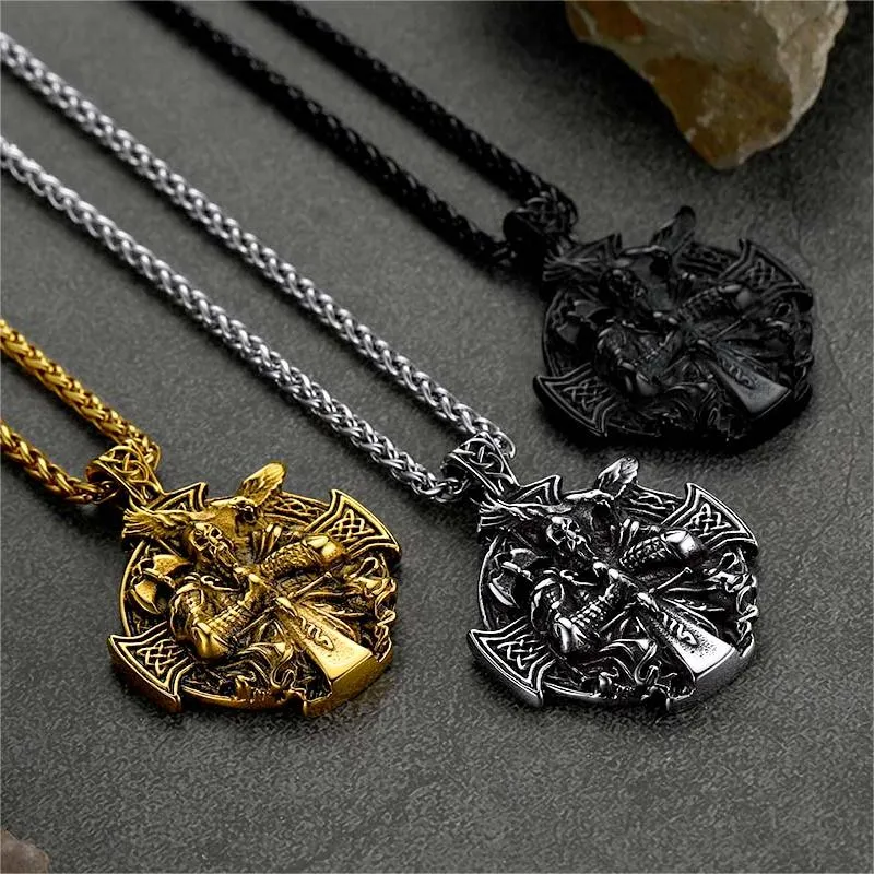 Norse Viking Odin Cross Pendant Necklace for Men sold by FaithHeart product image thumbnail 2