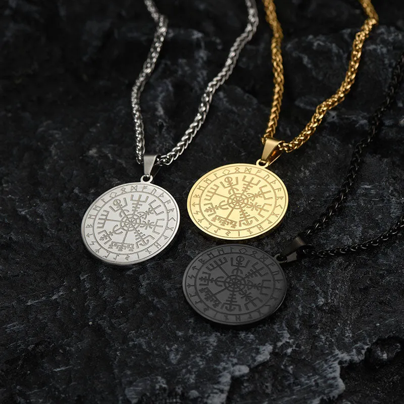 Viking Compass Coin Vegvisir Necklace With Rune sold by FaithHeart product image thumbnail 2