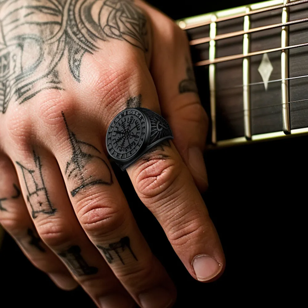 Norse Viking Compass Ring Vegvisir Signet Ring sold by FaithHeart product image thumbnail 2