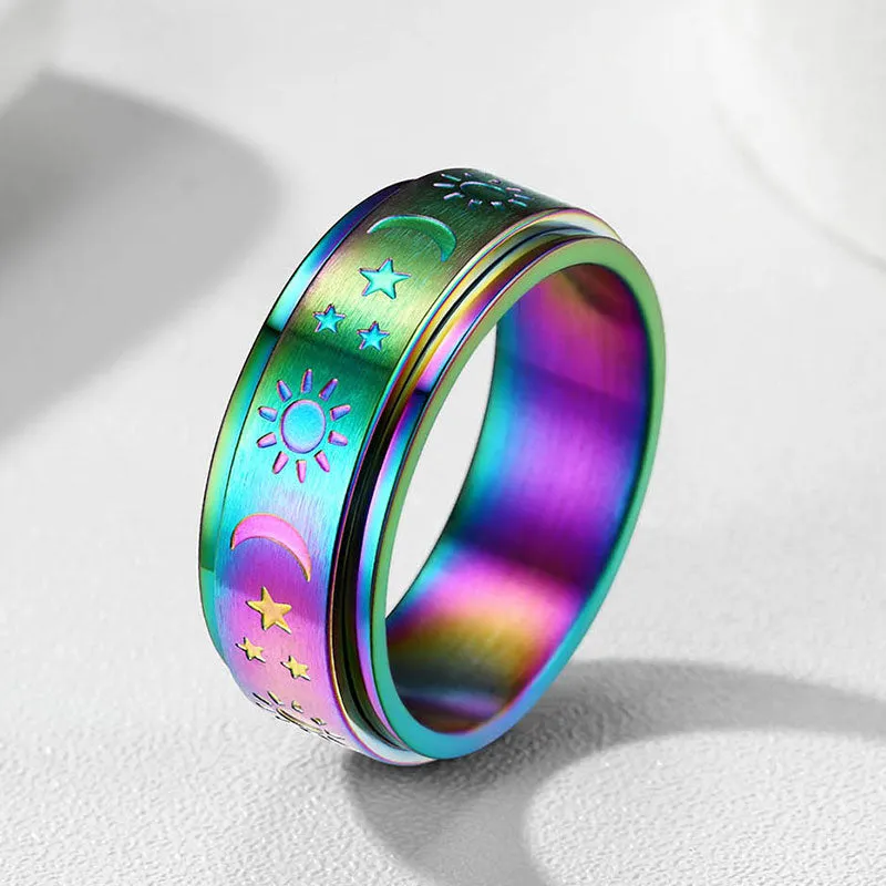 FaithHeart Moon Star Sun Ring Fidget Ring for Anxiety sold by FaithHeart product image thumbnail 5