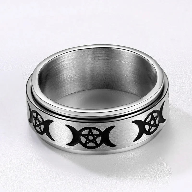 FaithHeart Moon And Star Fidget Ring for Anxiety Stainless Steel sold by FaithHeart product image thumbnail 5