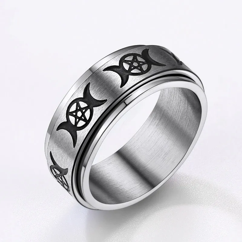 FaithHeart Moon And Star Fidget Ring for Anxiety Stainless Steel sold by FaithHeart product image thumbnail 2