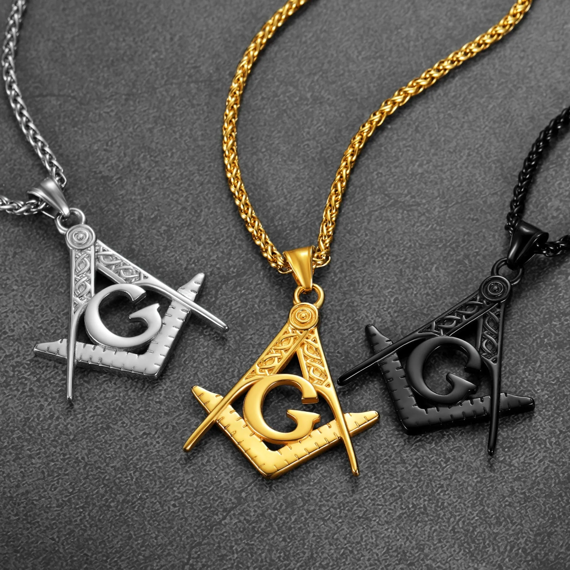 Classic Masonic Pendant Necklace for Freemason sold by FaithHeart product image thumbnail 3