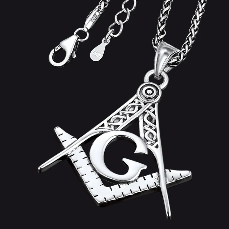 Classic Masonic Pendant Necklace for Freemason sold by FaithHeart