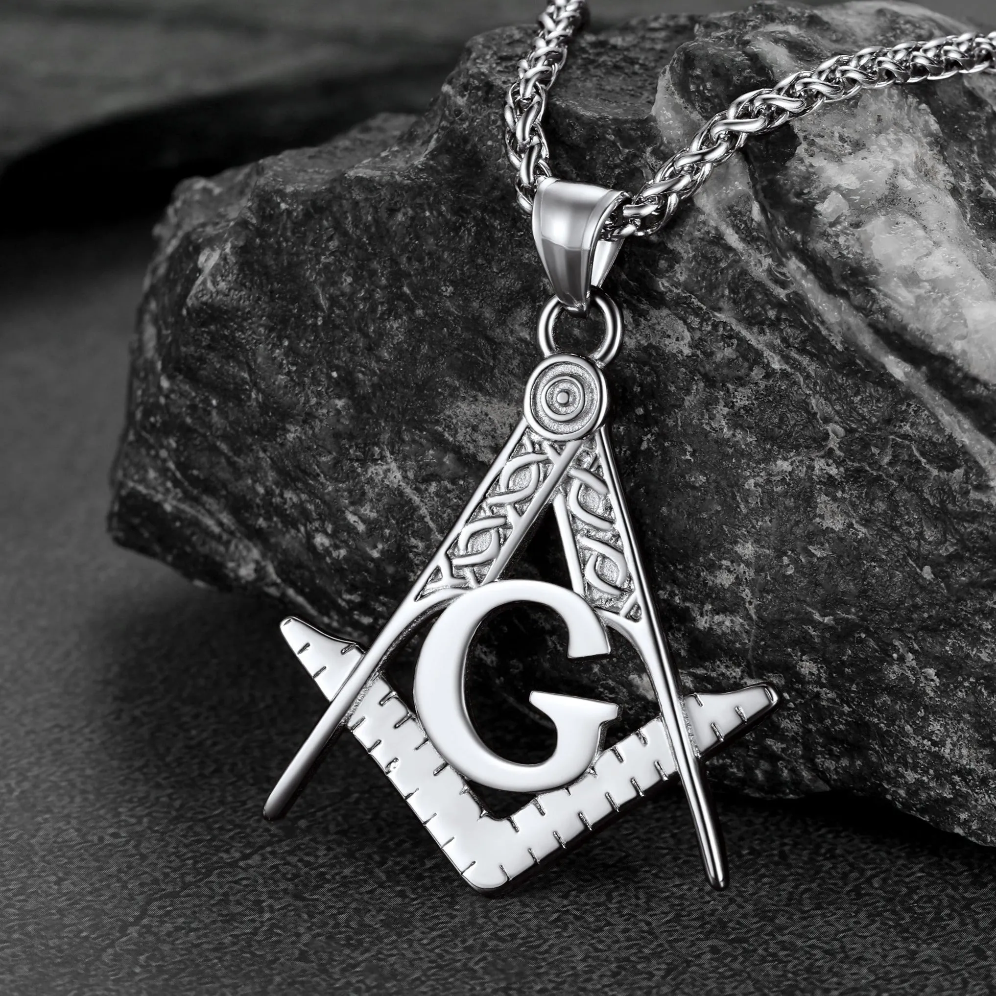 Classic Masonic Pendant Necklace for Freemason sold by FaithHeart product image thumbnail 4