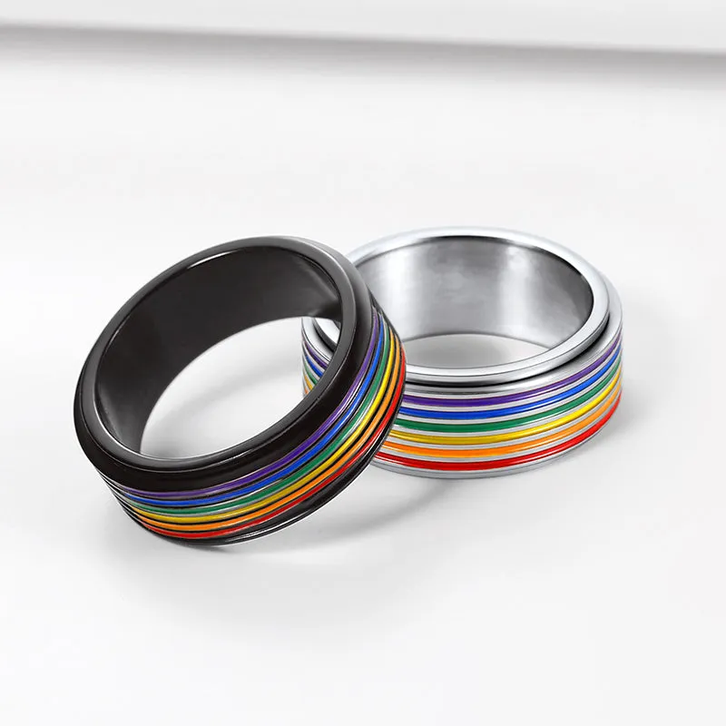 LGBT Pride Rainbow Ring Anxiety Fidget Ring Spinner sold by FaithHeart product image thumbnail 3
