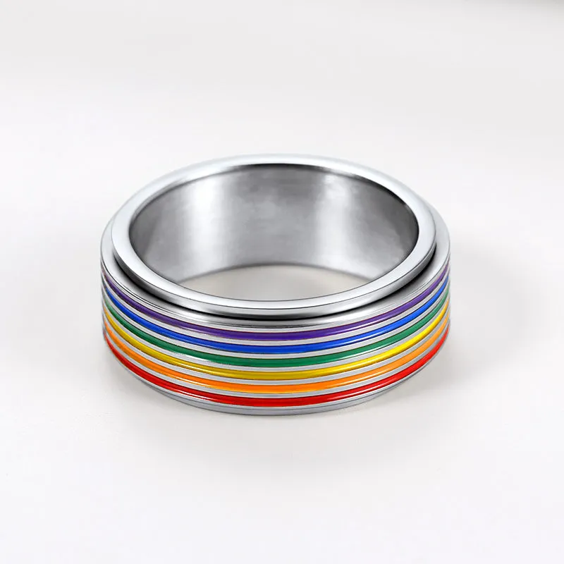 LGBT Pride Rainbow Ring Anxiety Fidget Ring Spinner sold by FaithHeart product image thumbnail 5
