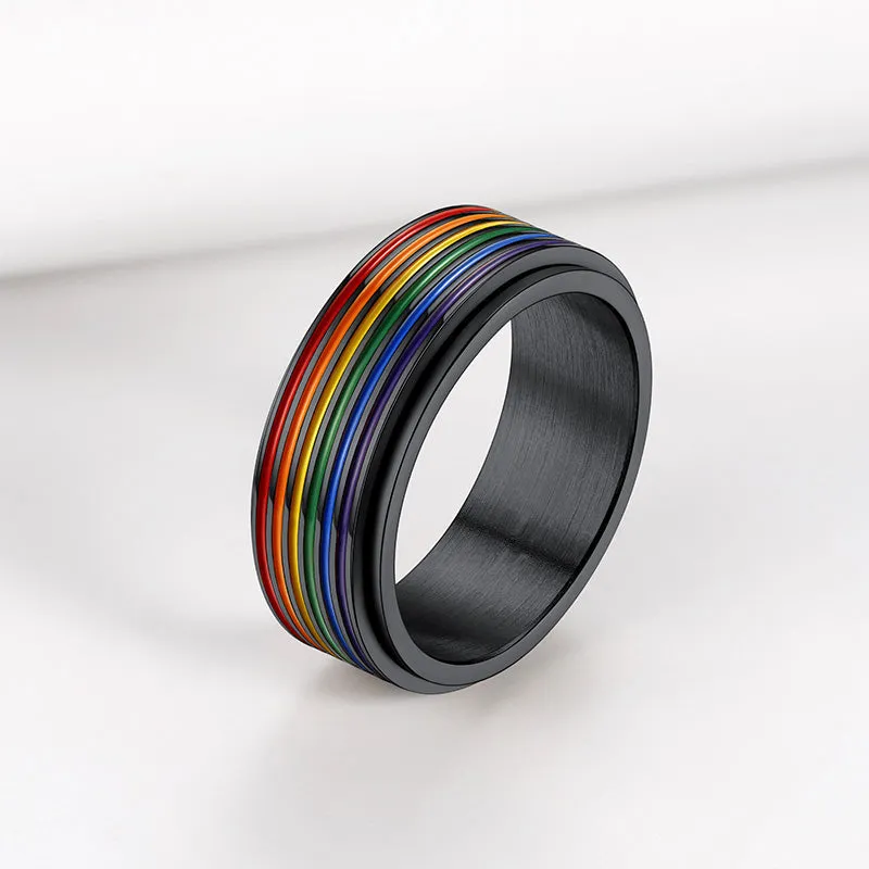LGBT Pride Rainbow Ring Anxiety Fidget Ring Spinner sold by FaithHeart product image thumbnail 4