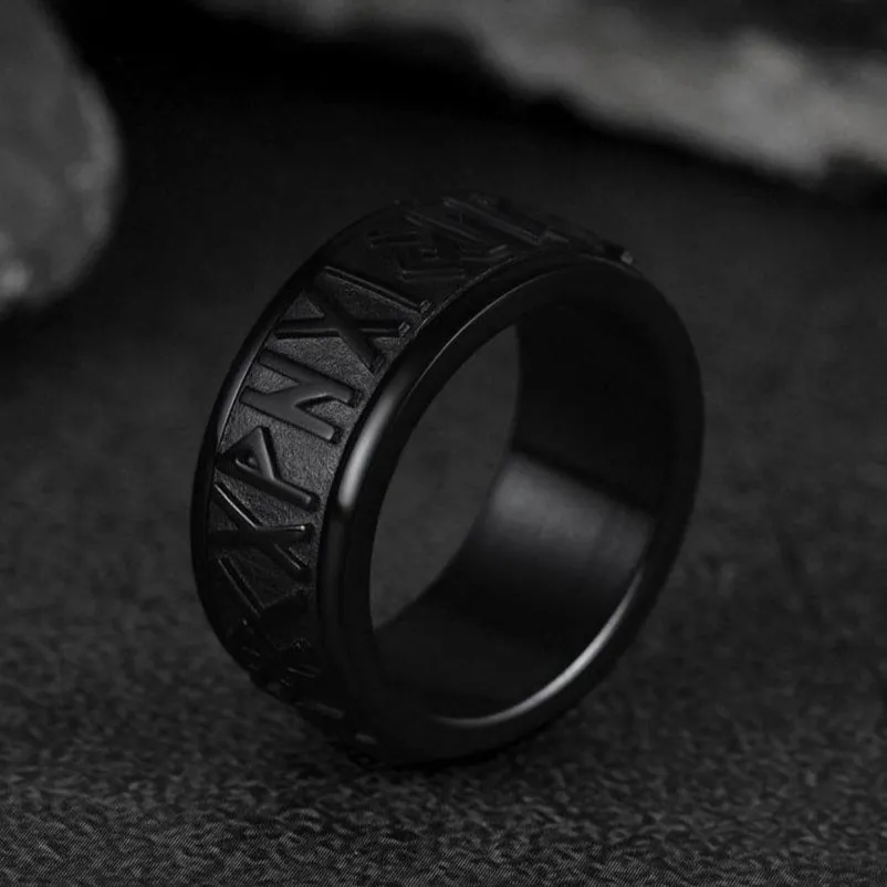 Norse Viking Rune Fidget Anxiety Band Ring For Men sold by FaithHeart product image thumbnail 5