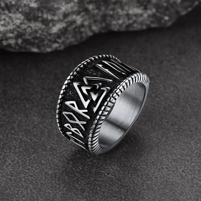 Norse Viking Valknut Ring with Rune for Men sold by FaithHeart product image thumbnail 5
