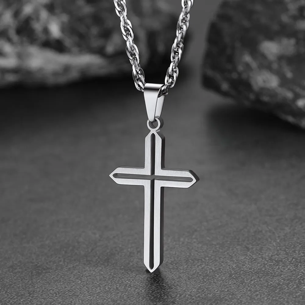 Minimalist Simple Cross Necklace For Men sold by FaithHeart product image thumbnail 5