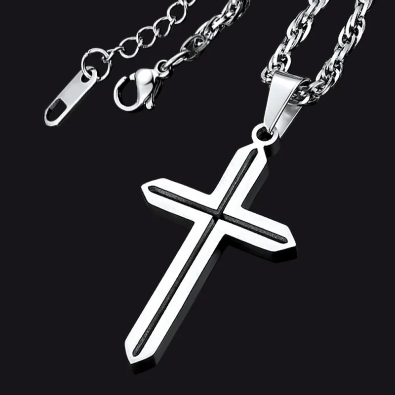 Minimalist Simple Cross Necklace For Men sold by FaithHeart