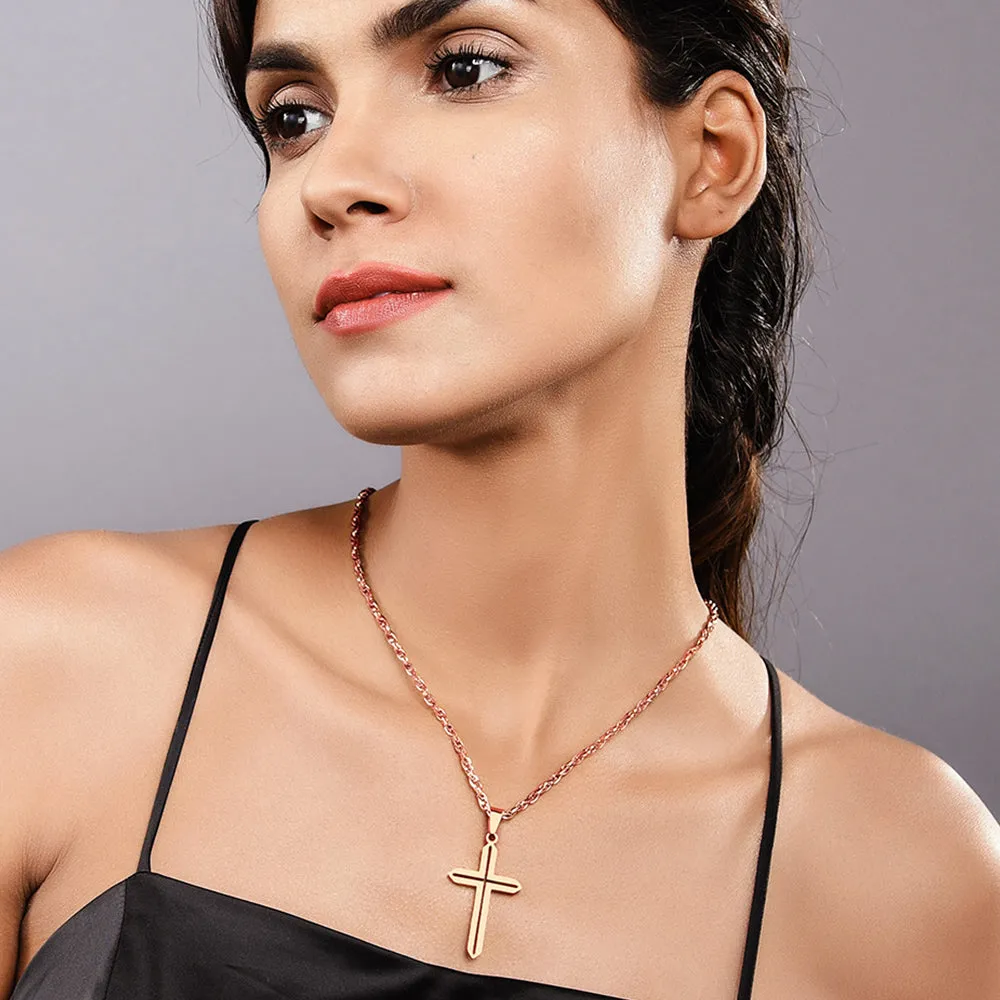 Minimalist Simple Cross Necklace For Men sold by FaithHeart product image thumbnail 2