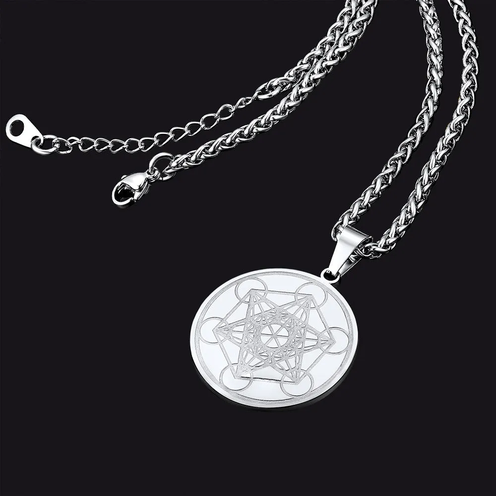 Metatron's Cube Pendant Necklace Spirtual Necklace For Men Women sold by FaithHeart