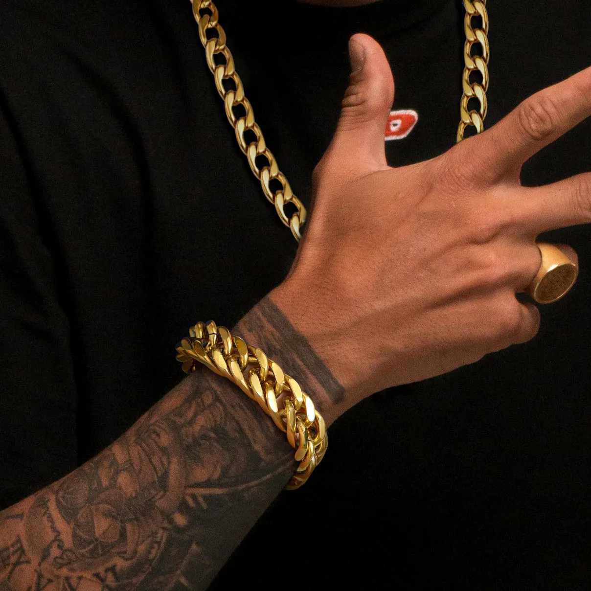 Miami Cuban Link Chain Bracelet for Men in Stainless Steel sold by FaithHeart product image thumbnail 3