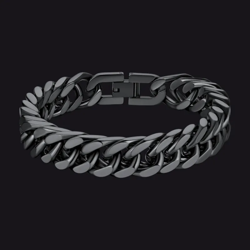 Miami Cuban Link Chain Bracelet for Men in Stainless Steel sold by FaithHeart