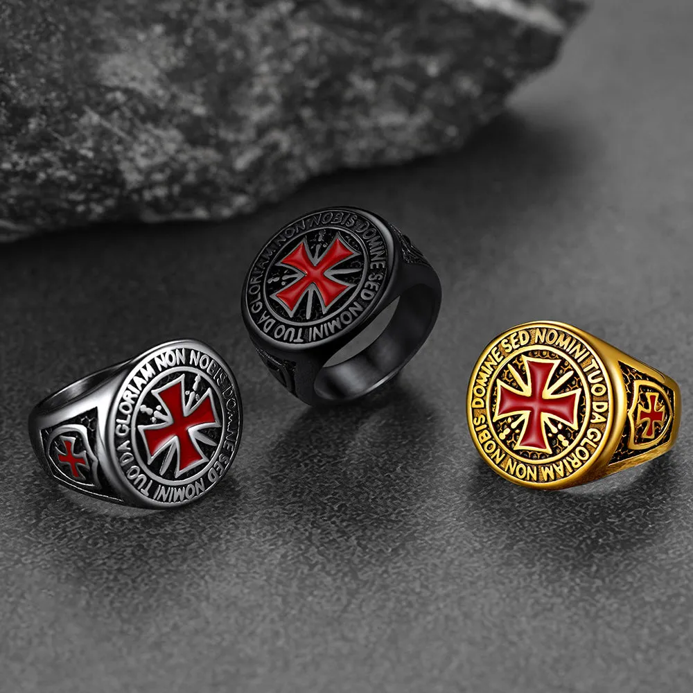 Red Knights Templar Cross Ring For Men sold by FaithHeart product image thumbnail 4