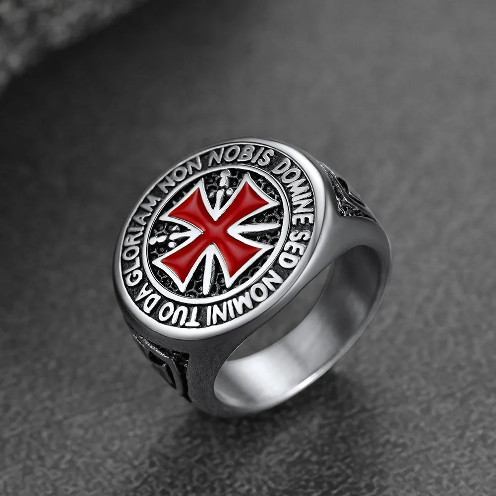 Red Knights Templar Cross Ring For Men sold by FaithHeart product image thumbnail 5