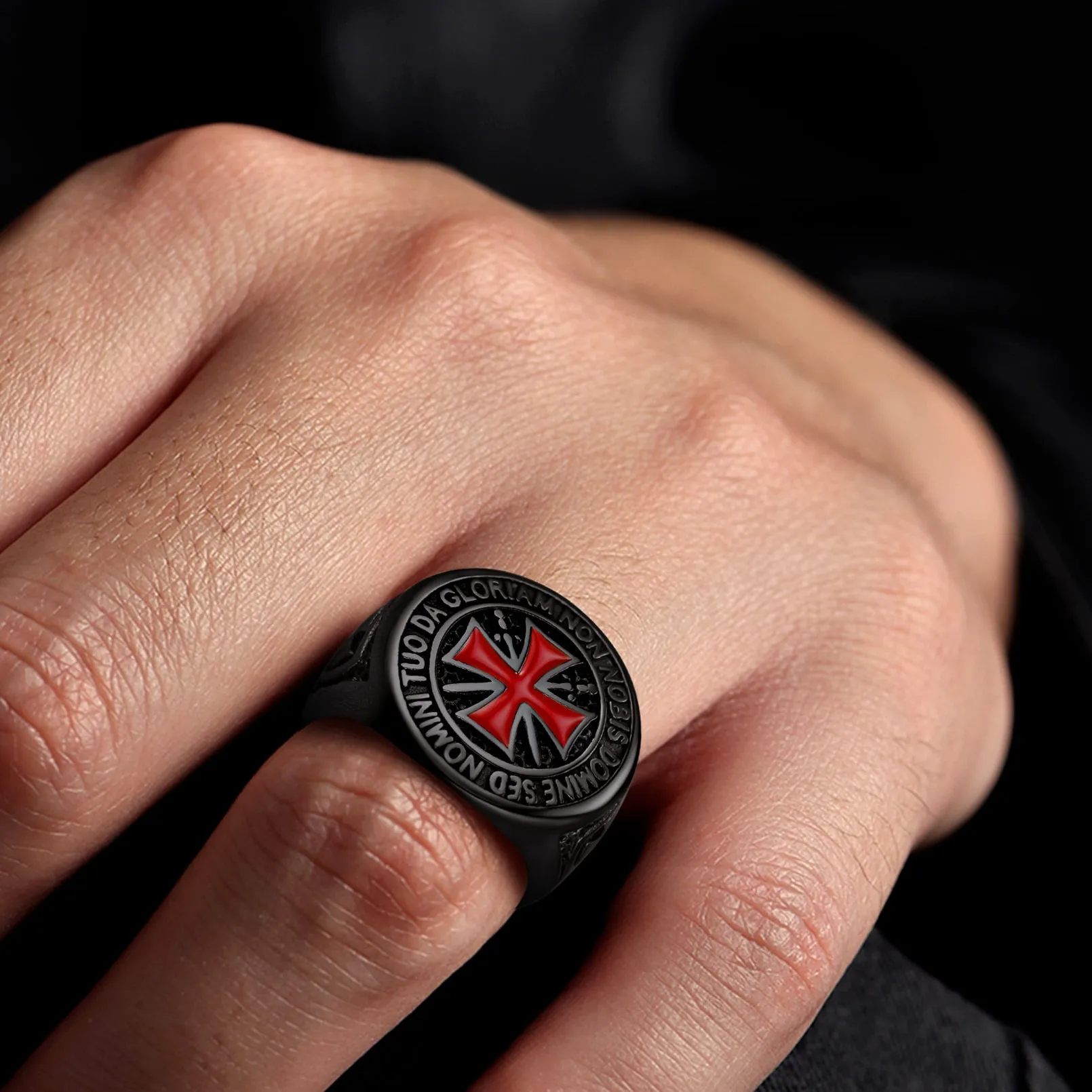 Red Knights Templar Cross Ring For Men sold by FaithHeart product image thumbnail 2