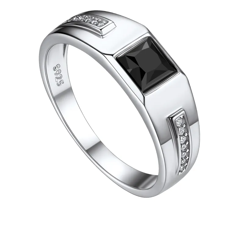 Minimalist Black Onyx Band Ring For Men sold by FaithHeart