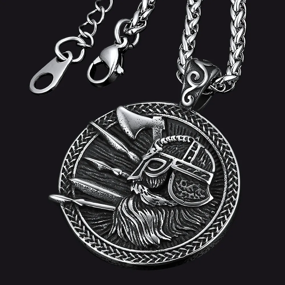 Norse Viking Odin Warrior Pendant Necklace for Men sold by FaithHeart