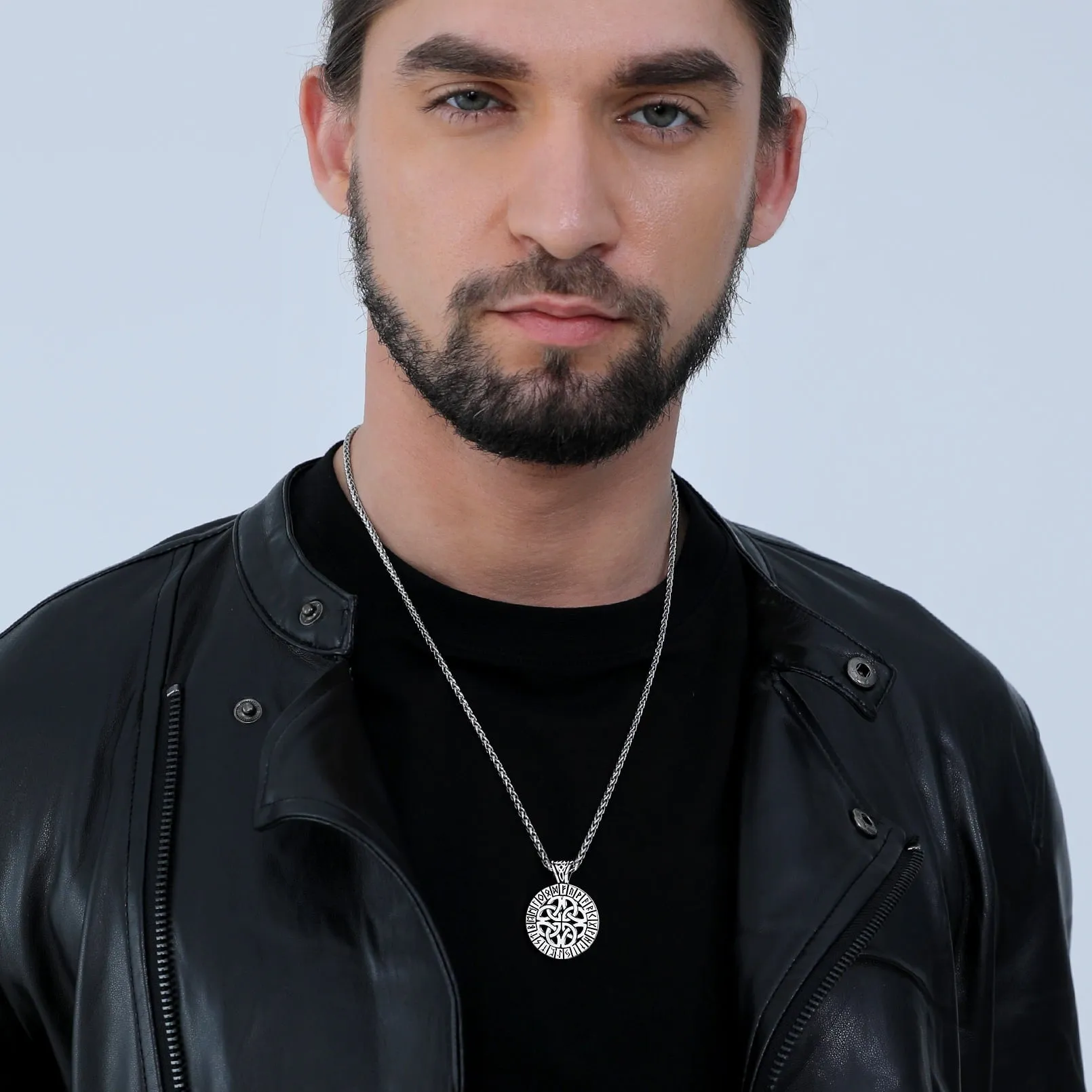 Irish Celtic Knot Necklace with Viking Runes For Men sold by FaithHeart product image thumbnail 2