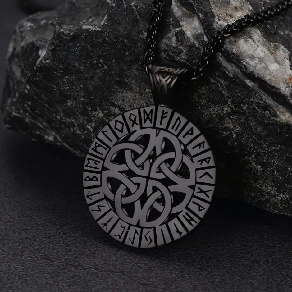 Irish Celtic Knot Necklace with Viking Runes For Men sold by FaithHeart product image thumbnail 4