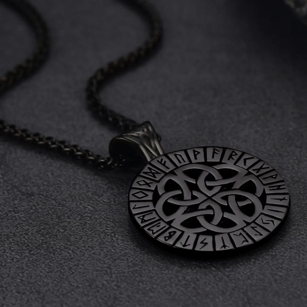 Irish Celtic Knot Necklace with Viking Runes For Men sold by FaithHeart product image thumbnail 5