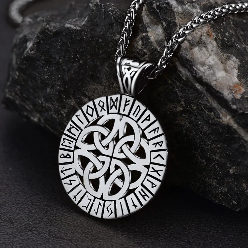 Irish Celtic Knot Necklace with Viking Runes For Men sold by FaithHeart