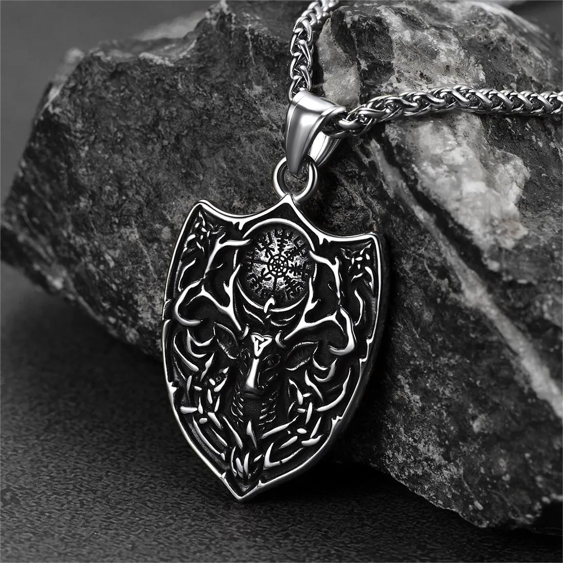 Flash Sale Norse Viking Compass Deer Necklace For Men sold by FaithHeart product image thumbnail 4