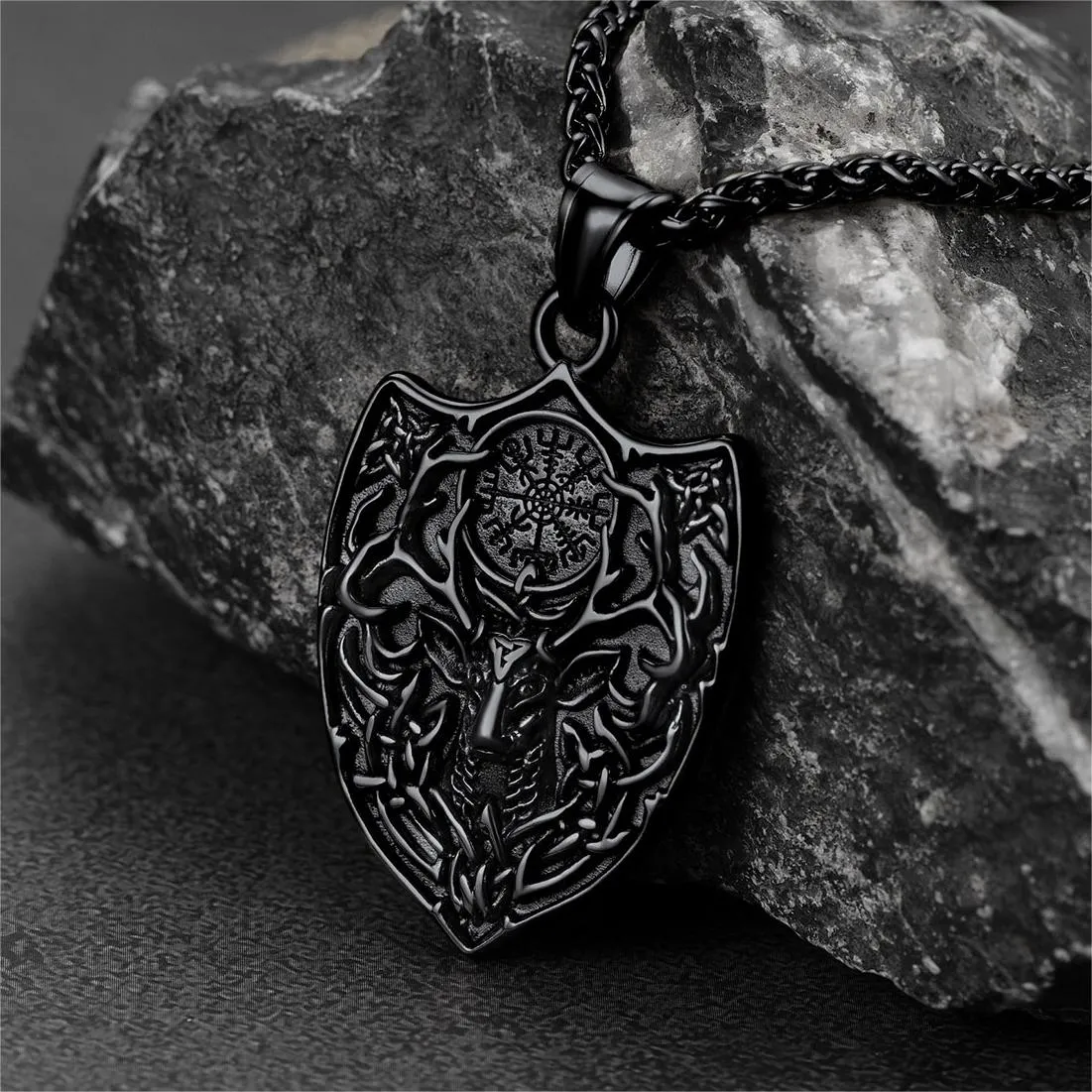 Flash Sale Norse Viking Compass Deer Necklace For Men sold by FaithHeart product image thumbnail 5