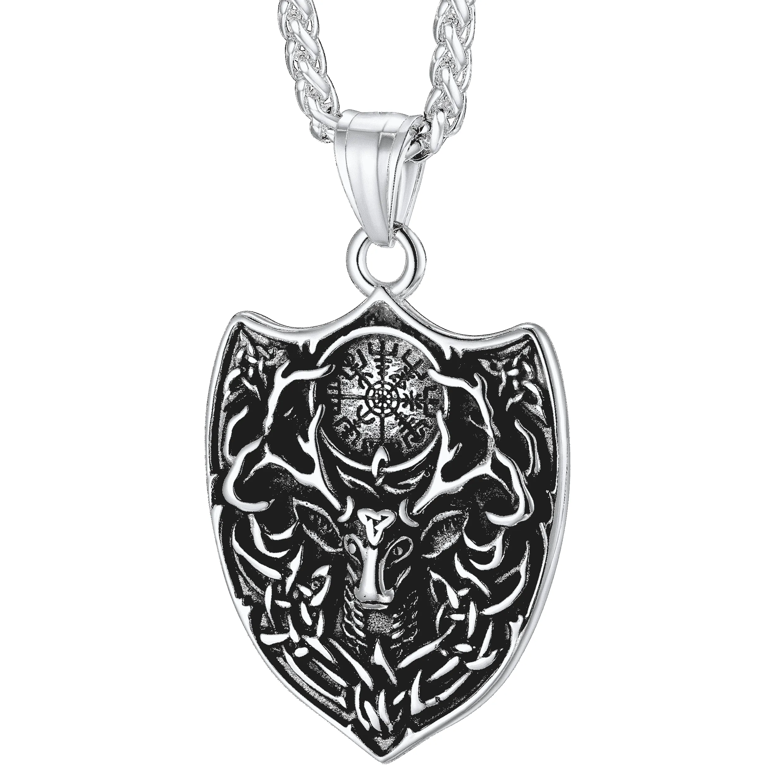 Flash Sale Norse Viking Compass Deer Necklace For Men sold by FaithHeart