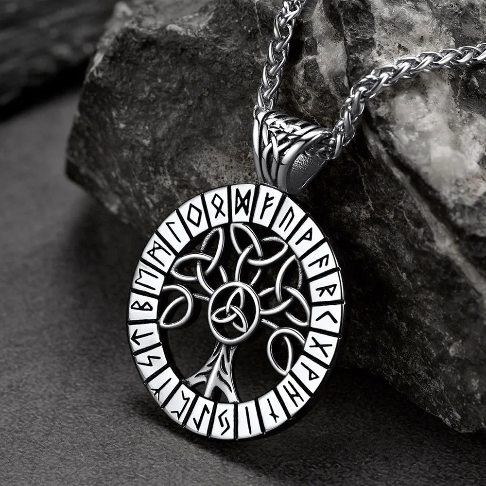 Norse Viking Rune Tree Of Life Necklace Amulet For Men sold by FaithHeart product image thumbnail 4