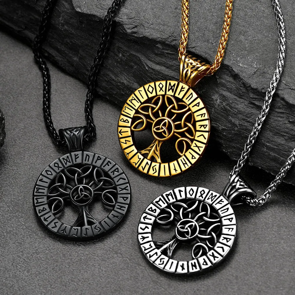 Norse Viking Rune Tree Of Life Necklace Amulet For Men sold by FaithHeart product image thumbnail 3