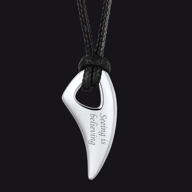 Norse Viking Wolf Tooth Spear Pendant Necklace for Men sold by FaithHeart