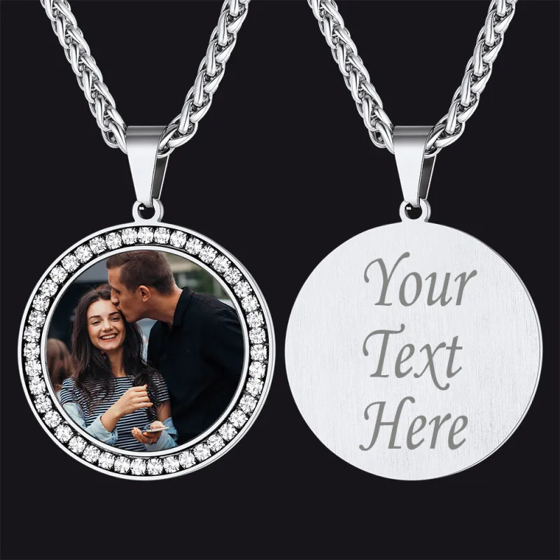 Customized CZ Picture Necklace Memorial Pendant for Men Women sold by FaithHeart