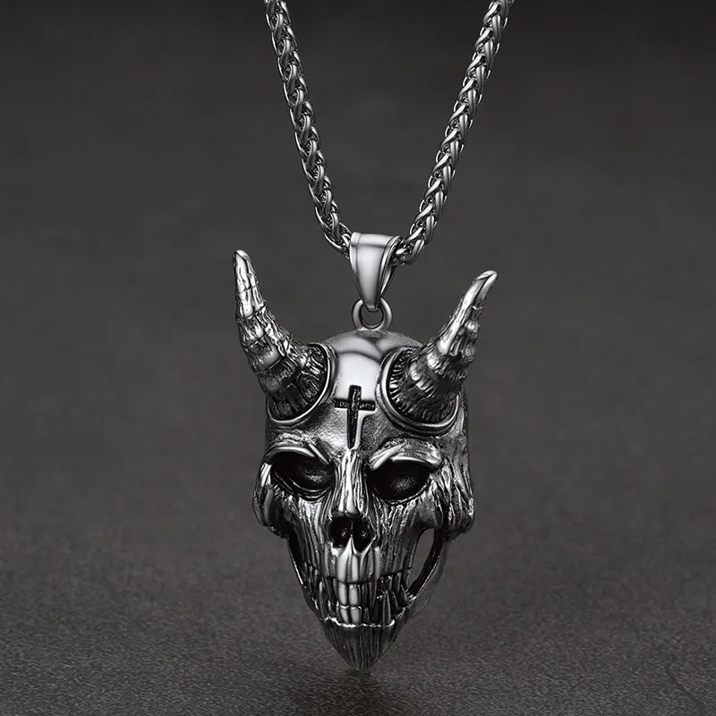 Gothic Skull Goat Necklace Devil Pendant for Men sold by FaithHeart product image thumbnail 2