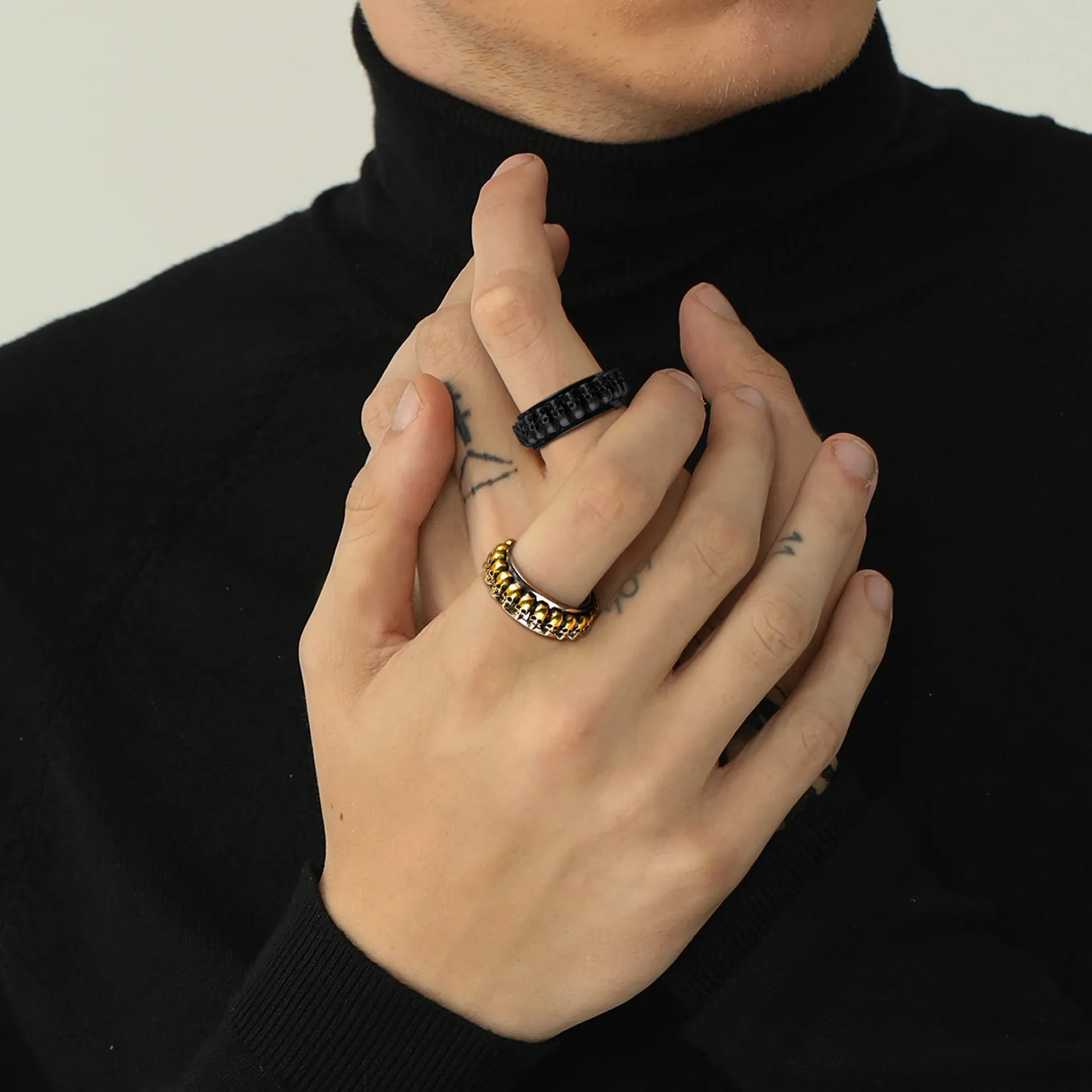 Gothic Skull Ring Anxiety Fidget Ring For Men sold by FaithHeart product image thumbnail 3