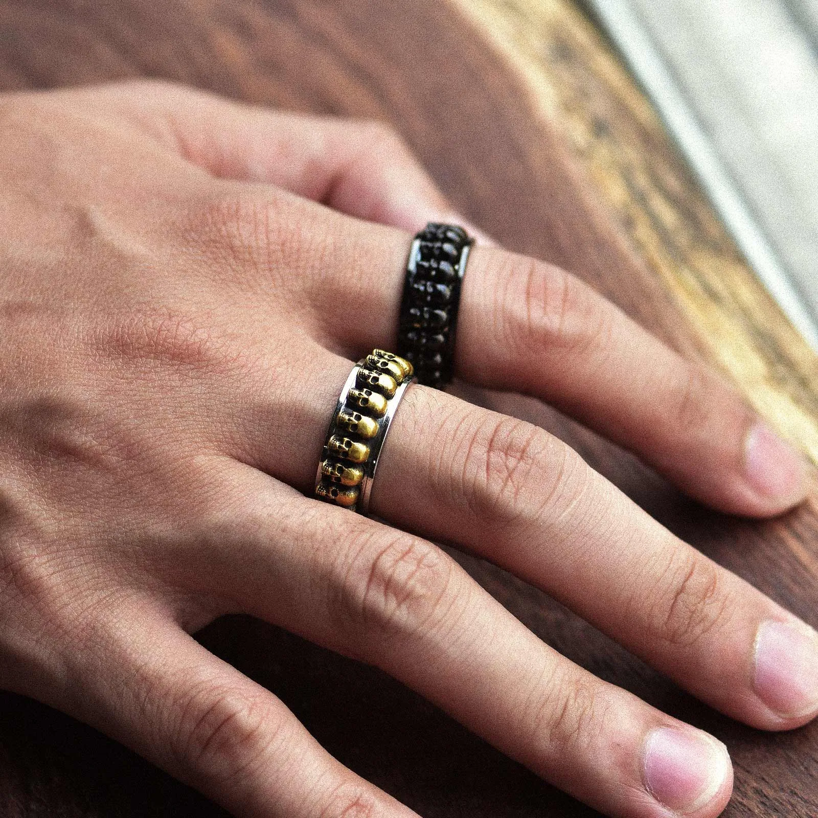 Gothic Skull Ring Anxiety Fidget Ring For Men sold by FaithHeart product image thumbnail 2